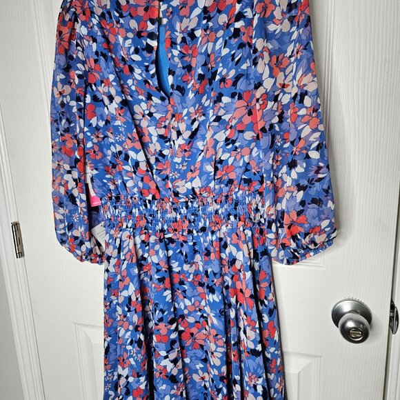 NWT Vince Camuto Dress Blue Floral Size 8 - Picture 9 of 14